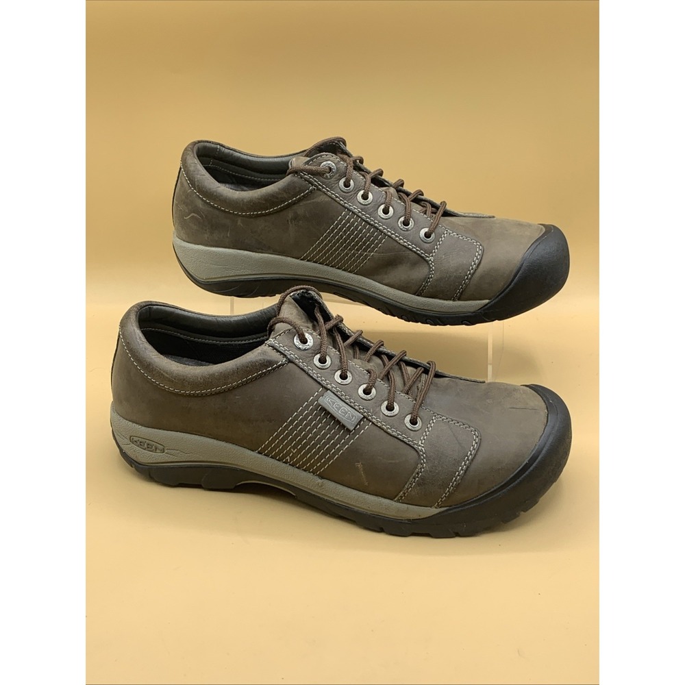 KEEN Men's Austin Shoe Brown Leather Lace Up Sneakers - Size US 12